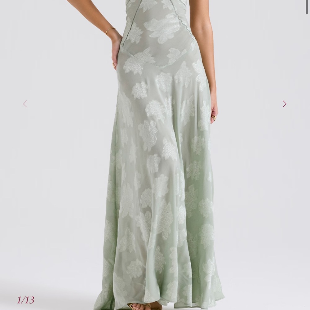 House of CB Light Green Floral Maxi Dress - Picture 2 of 5